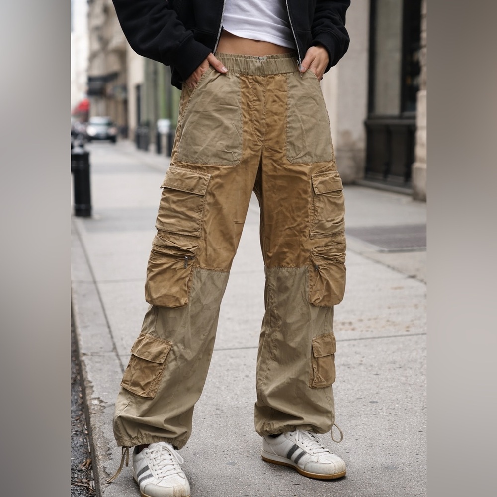 John Elliott two-tone Cargo pants size 2 distressed